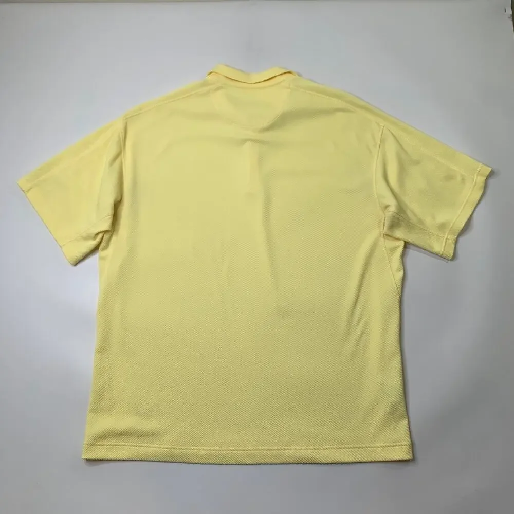Nike Polo Shirt Mens Extra Large Lemon Sphere Dry Moisture Wick Performance Golf